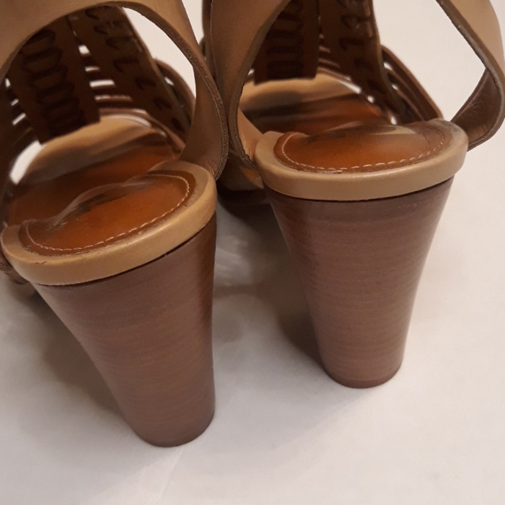 Gianni Bini/ Tan/Woven Leather/Chunky Heel/Sandals - Picture 7 of 12